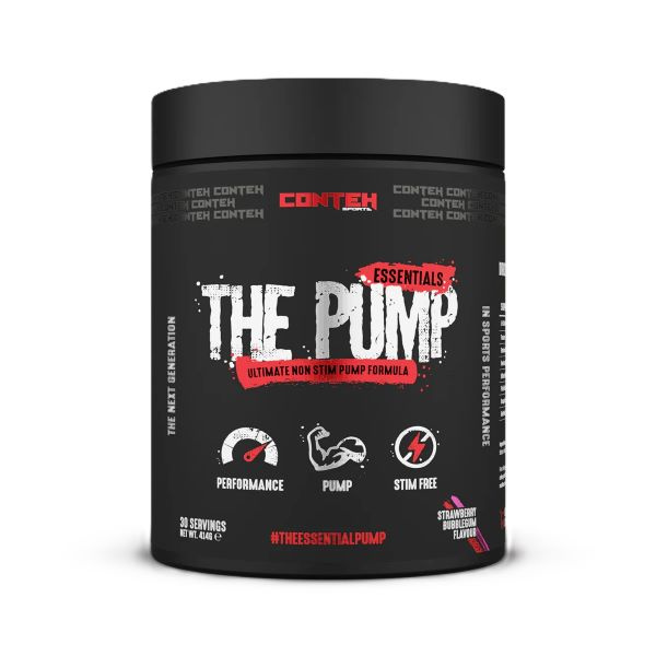 Conteh Sports The Pump Przedtreningówka Bez Kofeiny Na Pompę Mięśniową Truskawkowa Guma Balonowa 414g