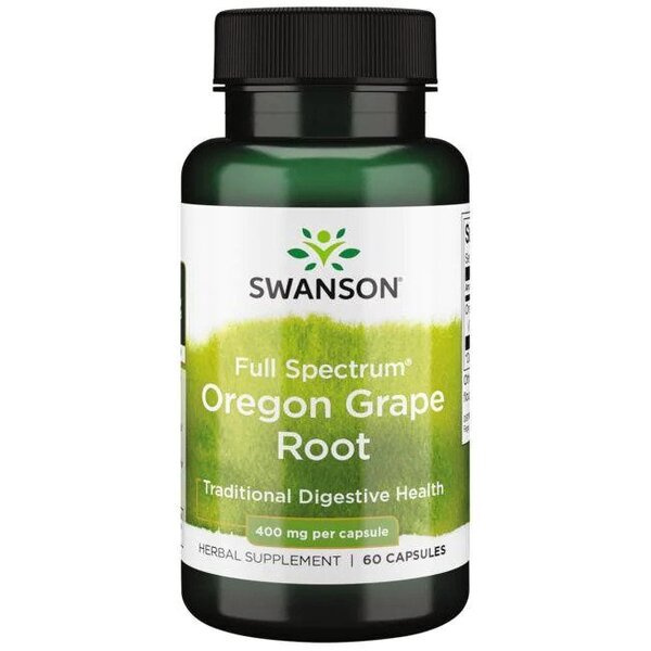 Swanson Mahonia Pospolita 400mg Wspierająca Trawienie 60 Kapsułek