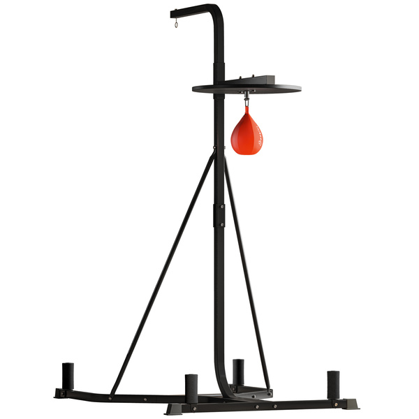 HOMCOM Adjustable Freestanding Speedbag, Punch Bag Hanger, Black