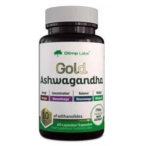 Olimp Gold Ashwagandha KSM-66 na Stres i Witalność 60 Kapsułek