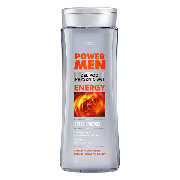 Joanna Power Men Energizujący Żel pod Prysznic z Guaraną i Czarnym Pieprzem 300ml