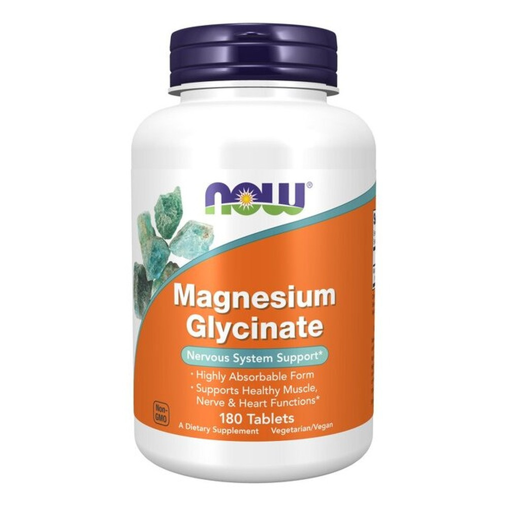 NOW Foods Glicynian Magnezu Wysoko Przyswajalny 180 Tabletek