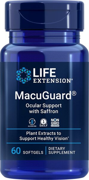Life Extension MacuGuard Ocular Support z Szafranem Na Wsparcie Zdrowia Oczu 60 Kapsułek