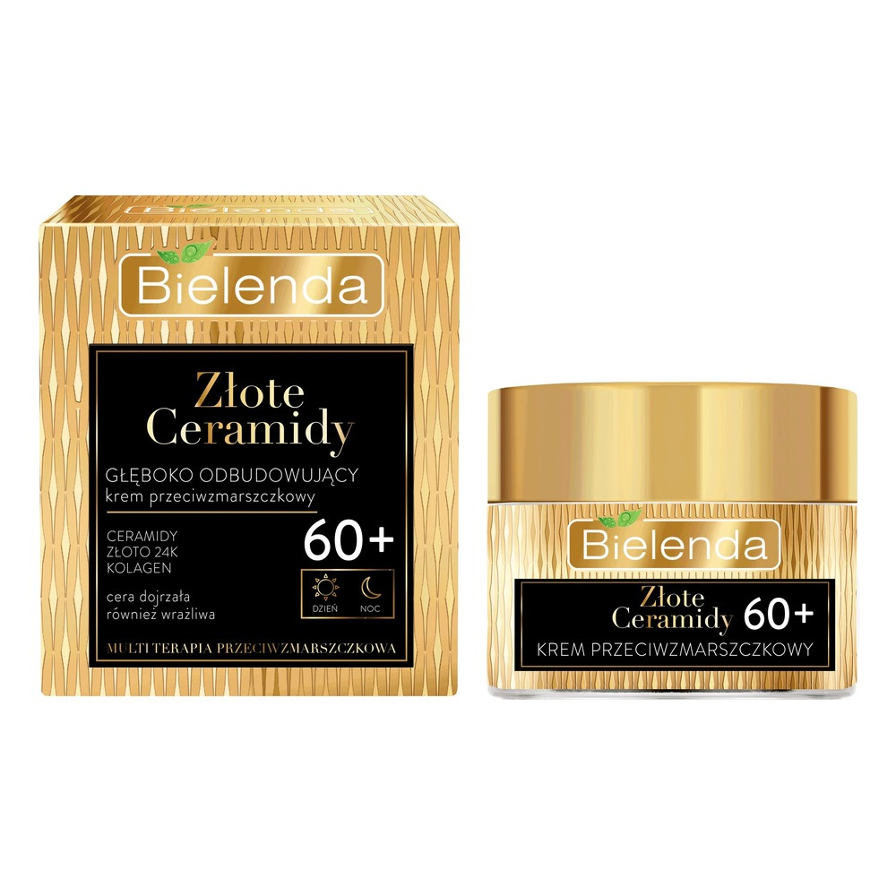 Bielenda Złote Ceramidy Głęboko Odbudowujący Krem Przeciwzmarszczkowy 60+ na Dzień i Noc 50ml