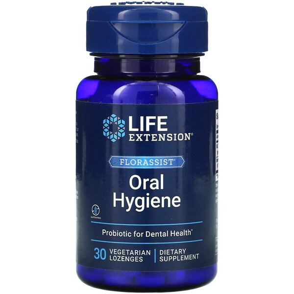Life Extension Florassist Higiena Jamy Ustnej Probiotyk na Zdrowie Zębów 30 Pastylek do ssania
