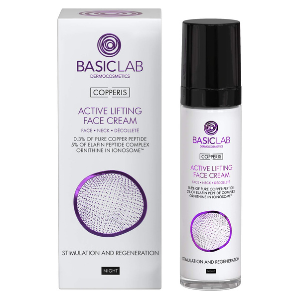 BasicLab Copperis Aktywny Liftingujący Krem do Twarzy na Noc 50ml