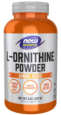 NOW Foods L-Ornithine Powder Wsparcie Detoksykacji i Regeneracji Organizmu 227g