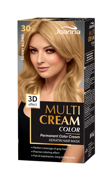 Joanna Multi Cream Trwały Intensywny Kolor Włosów Farba Pielęgnująca 30.5 Słoneczny Blond 60x40x20g