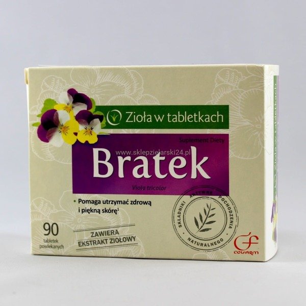 Colfarm Zioła w Tabletkach Bratek Zdrowa Piękna Skóra 90 Tabletek