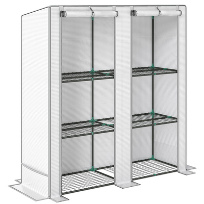 Outsunny Three-Tier Mini Greenhouse - White