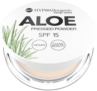 Bell Hypoallergenic Aloe Puder Prasowany do Twarzy Nr 03 Krem SPF15 Wegański 5g