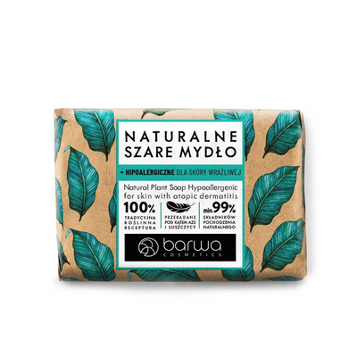 Barwa Naturalne Szare Mydło Hipoalergiczne dla Skóry Wrażliwej 90g