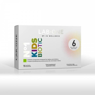 Lab One N1 Kids Biotic Preparat Probiotyczny dla Niemowląt i Dzieci 15 Saszetek