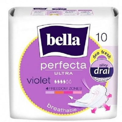 Bella Perfecta Ultra Violet Deo Fresh Ultracienkie Podpaski Higieniczne z Osłonkami Bocznymi 10 Sztuk