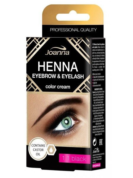 Joanna Tint Eyebrow & Eyelashes Henna do Brwi i Rzęs Nr 1.0 Czarny 15ml