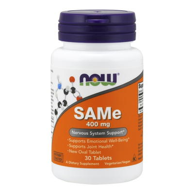 NOW Foods SAMe 400mg Na Dobre Samopoczucie i Zdrowe Stawy 30 Tabletek