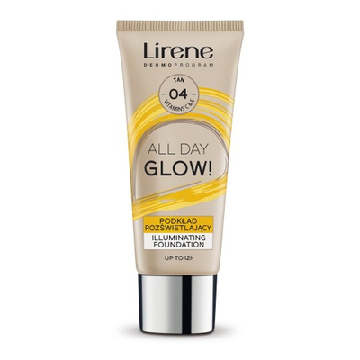 Lirene All Day Glow! Podkład Rozświetlający z Witaminą C Nr 04 Opalony 30ml