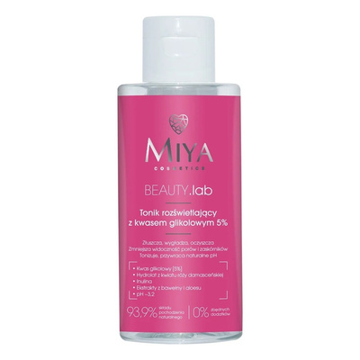 Miya BeautyLab Tonik Rozświetlający z Kwasem Glikolowym 5% 150ml