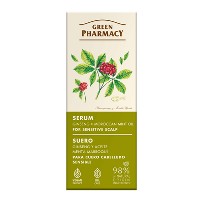 Green Pharmacy Serum do Wrażliwej Skóry Głowy Żeń-Szeń i Marokański Olej Miętowy 100ml
