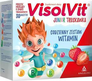 Visolvit Junior Truskawka Zestaw Witamin dla Dzieci na Odporność 30 Saszetek