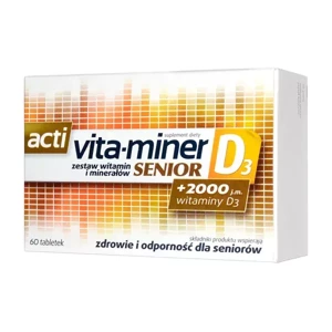 Acti Vita-Miner Senior D3 Zestaw Witamin i Minerałów dla Odporności 60 Tabletek