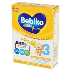 Bebiko Junior 3 Mleko Modyfikowane dla Dzieci powyżej 1 Roku Życia o Smaku Waniliowym 350g