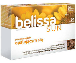 Belissa Sun 30 Tabletek Mocniejsza Opalenizna Ochrona Przed Promieniowaniem UV