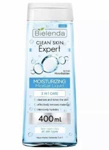 Bielenda Clean Skin Expert Nawilżająca Woda Micelarna 3w1 do Każdego Typy Cery 400ml