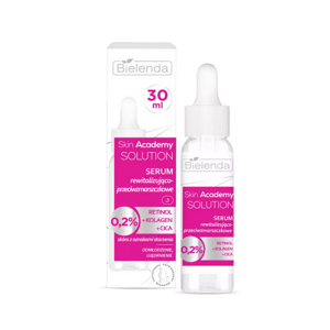 Bielenda Skin Academy Solution Serum Rewitalizująco- Przeciwzmarszczkowe 0.2 Retinol Collagen i Cica dla Skóry z Pierwszymi Oznakami Starzenia 30ml