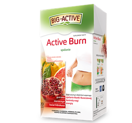 Big Active Active Burn Herbata Ziołowo-Owocowa na Spalanie Tłuszczu z Granatem i Hibiskusem 20x2g