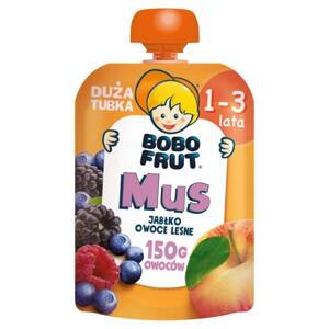 Bobo Frut Mus Jabłko Owoce Leśne dla Dzieci 1-3 Lata Duża Tubka 150g