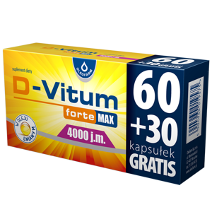 D-Vitum Forte Max 4000 j.m.dla Zdrowych Kości i Zębów 90 Kapsułek