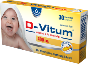 D-Vitum Witamina D dla Niemowląt 400 j.m. 30 Kapsułek Twist-Off