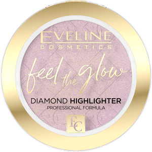 Eveline Feel the Glow Wegański Aksamitny Rozświetlacz do Twarzy w Kamieniu 03 Rose Gold 5g