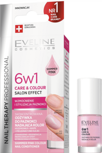 Eveline Nail Therapy Professional 6in1 Odżywka do Paznokci Nadająca Kolor Shimmer Pink 5ml