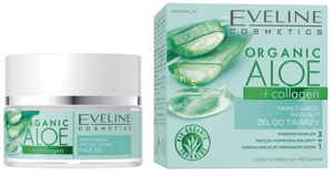 Eveline Organic Aloe + Collagen Wegański Nawilżający Żel do Cery Normalnej i Mieszanej 50ml