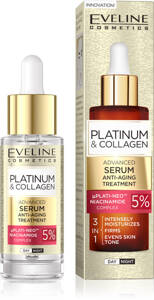 Eveline Platinum & Collagen 5% Complex Plati-Neo™i Niacynamid 3w1 Zaawansowane Serum Zabieg Przeciwstarzeniowy na Dzień i na Noc 30ml