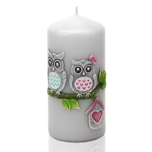 Funny Owls Large Pillar Candle