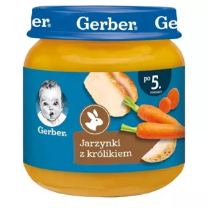 Gerber Danie Jarzynki z Królikiem dla Niemowląt po 5 Miesiącu 125g