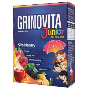 Grinovita Junior Źródło Witaminy C i Cynku na Wzmocnienie Organizmu 10 Saszetek