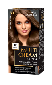 Joanna Multi Cream Trwały Intensywny Kolor Włosów Farba Pielęgnująca 33 Naturalny Blond 60x40x20g