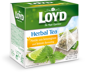 Loyd The Magic Experience Aromatyzowana Herbata Ziołowa Pokrzywa z Trawą Cytrynową o Smaku Cytryny 20x1.9g