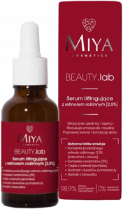 Miya Beauty Lab Serum Liftingujące z Retinolem Roślinnym 2,5% dla Każdego Typu Skóry 30ml Best Before 31.07.24