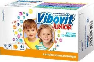 Vibovit Junior Zestaw Witamin Dla Dzieci 4-12 Lat Pomarańczowy 44 Saszetki