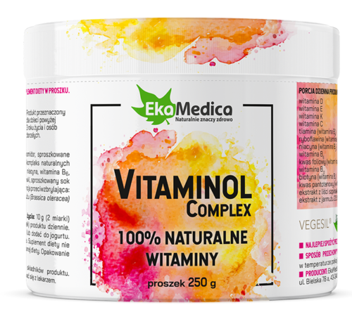 EkaMedica Vitaminol Complex 100% Naturalne Witaminy z Grupy B oraz Witaminy C D E i K Proszek 250g