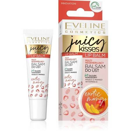  Eveline Juicy Kisses Multi Regenerujący Balsam do Ust Exotic Mango z Witaminą E 12ml