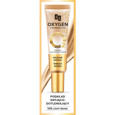 AA Oxygen Foundation Podkład Kryjąco Dotleniający nr 103 Light Beige 30ml