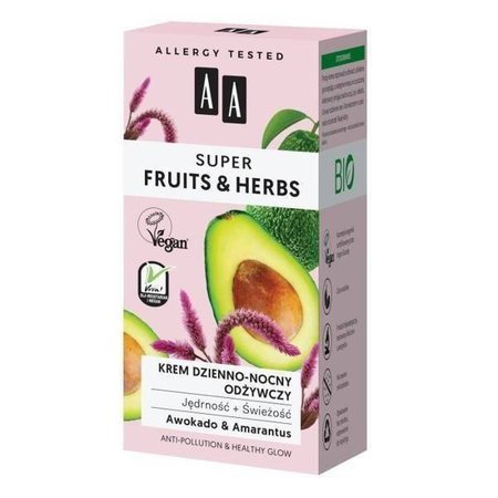 AA Super Fruits&Herbs Regenerujący Przeciwzmarszczkowy Dzienno Nocny Krem z Awokado 50ml