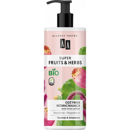 AA Super Fruits & Herbs Wzmacniająca i Nawilżająca Odżywka do Włosów Suchych i Łamliwych Opuncja Amarantus 500ml