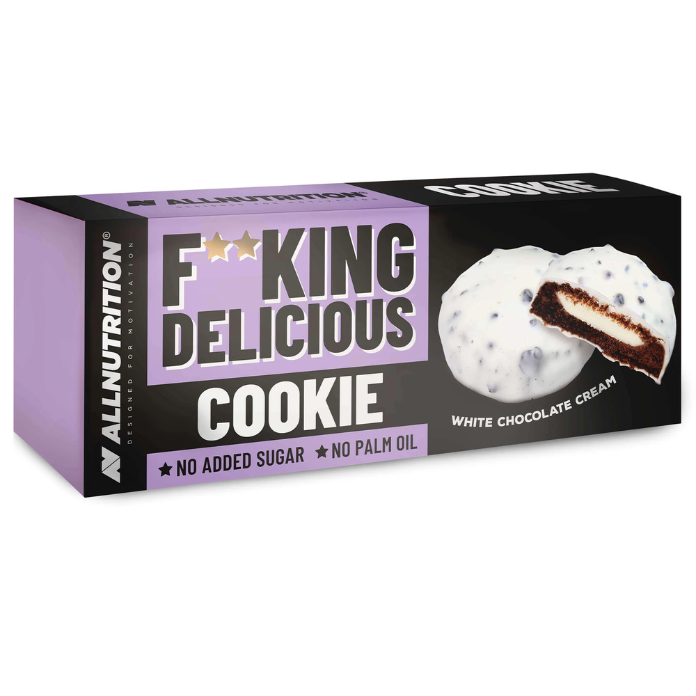 Allnutrition Fitking Delicious Cookie White Choco Cream Kruche Kakaowe Ciasteczka 128g